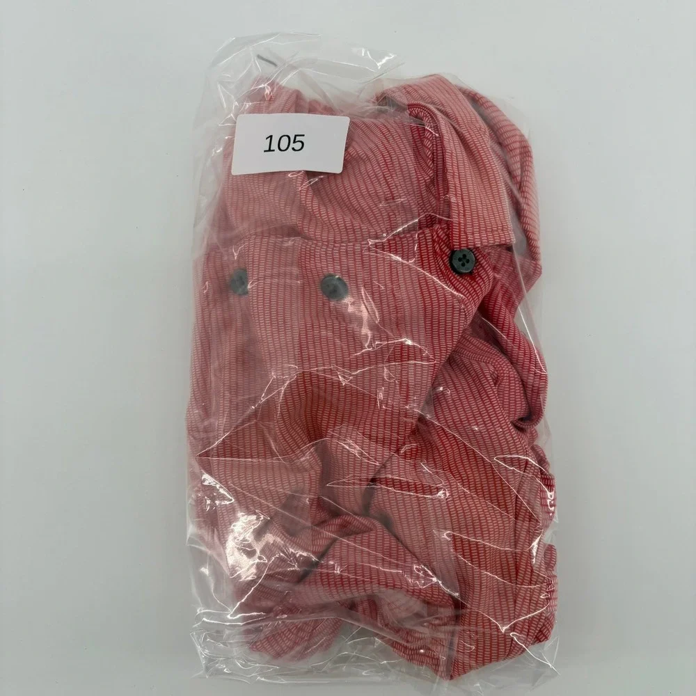 Footjoy Mens XL Red Stripe Golf Polo Shirt Short Sleeve‎ Performance Tech